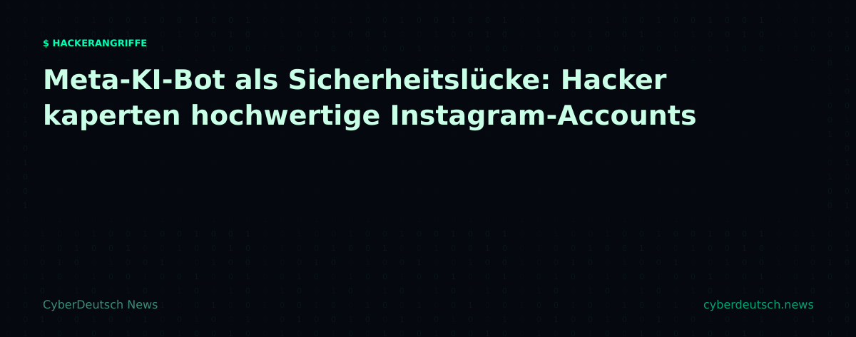 Meta-KI-Bot als Sicherheitslücke: Hacker kaperten hochwertige Instagram-Accounts