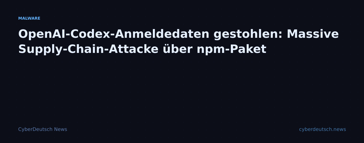 OpenAI-Codex-Anmeldedaten gestohlen: Massive Supply-Chain-Attacke über npm-Paket
